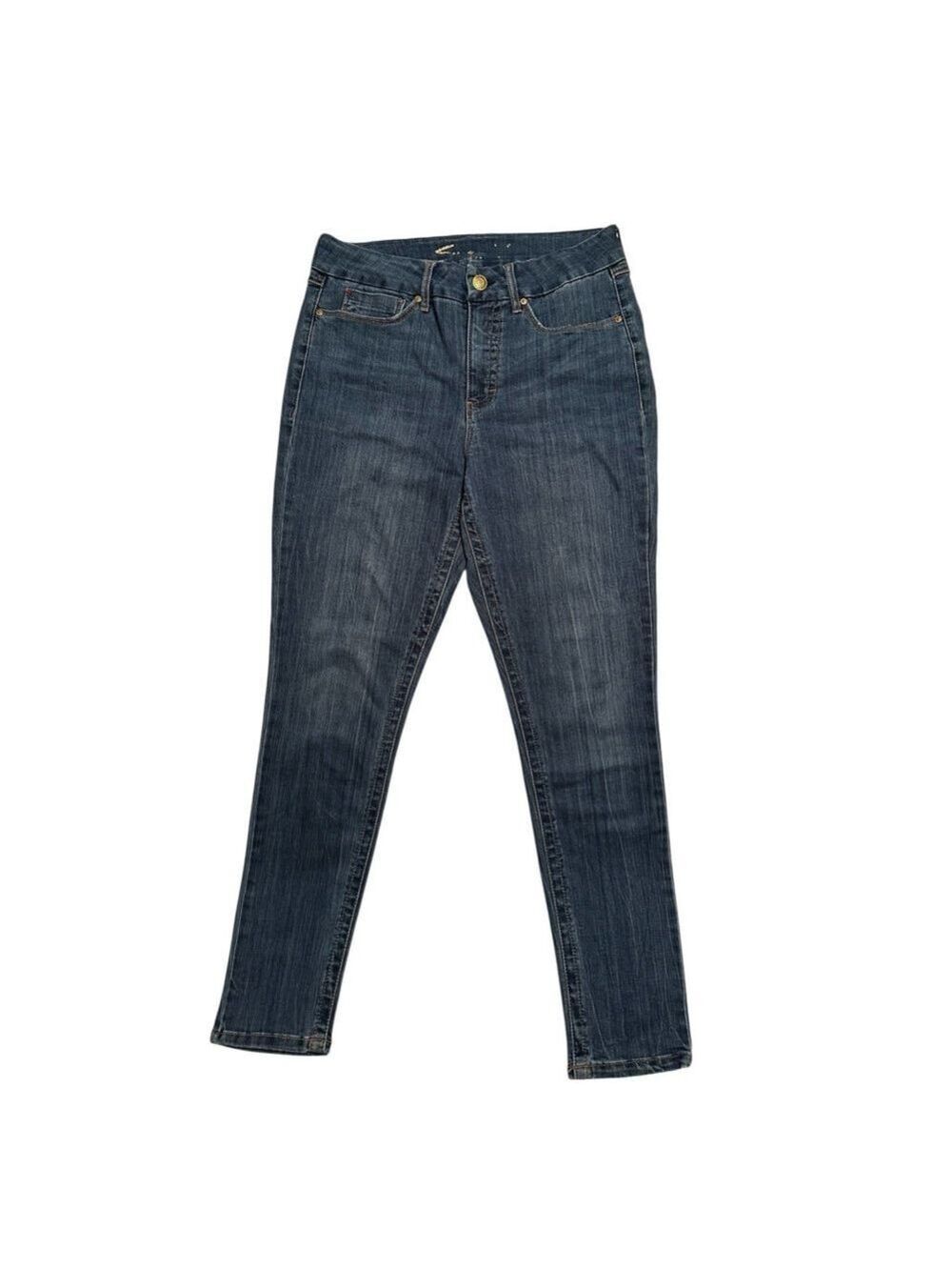 Seven7 Tummyless High Rise Skinny Jeans Womens 12 Blue Distressed Denim